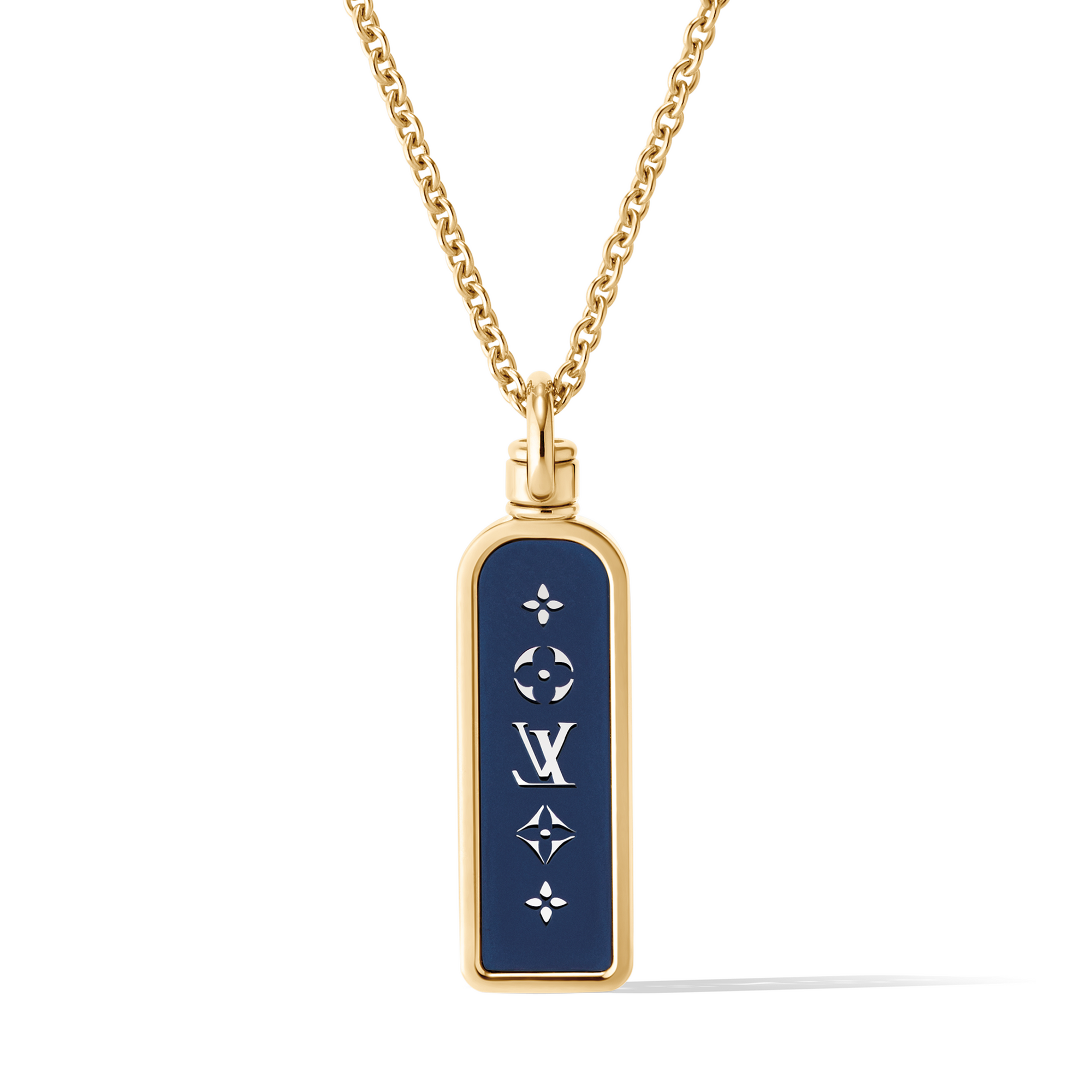 【kazu】LOUIS VUITTON ネックレス Les Gastons Vuitton Small Tag Pendant, Yellow Gold and Blue